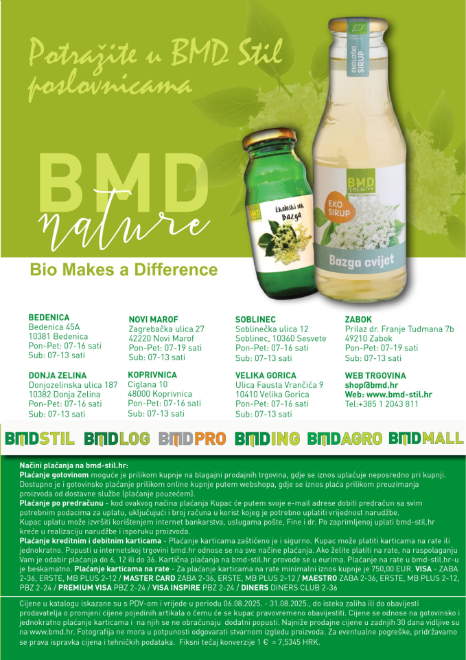 BMD NATURE, KONTAKT PODATCI