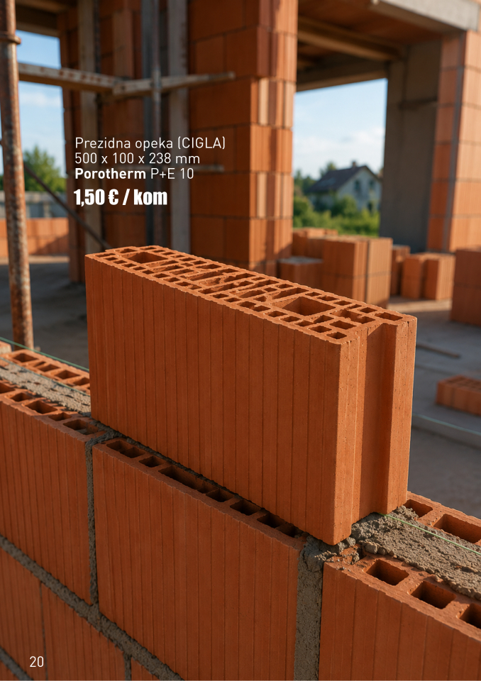 20) PREZIDNA OPEKA (cigla) - Porotherm P+E 10